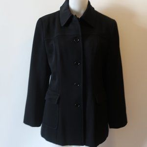 JENNE MAAG BLACK WOOL JACKET L *